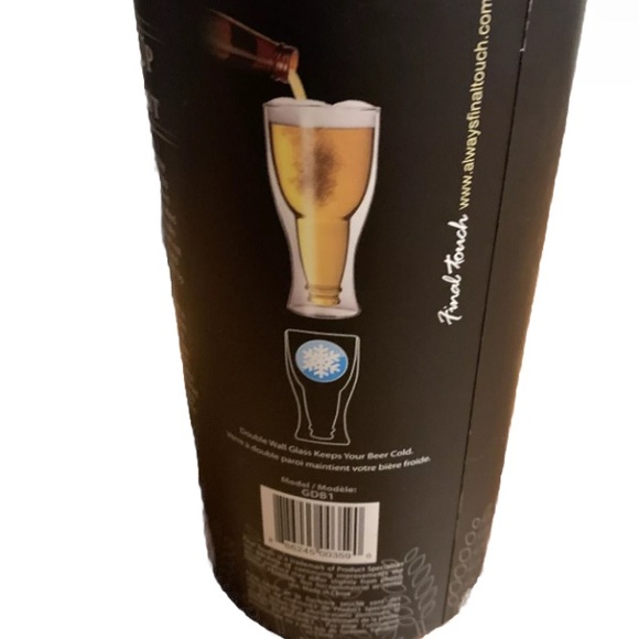 Final Touch Bottoms Up Beer Glass 400 ML -NEW  Cold Beer All The Time - Picture 3 of 4